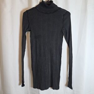 We The Free: Free People Gray Rib Knit Turtleneck Dress, Size XS